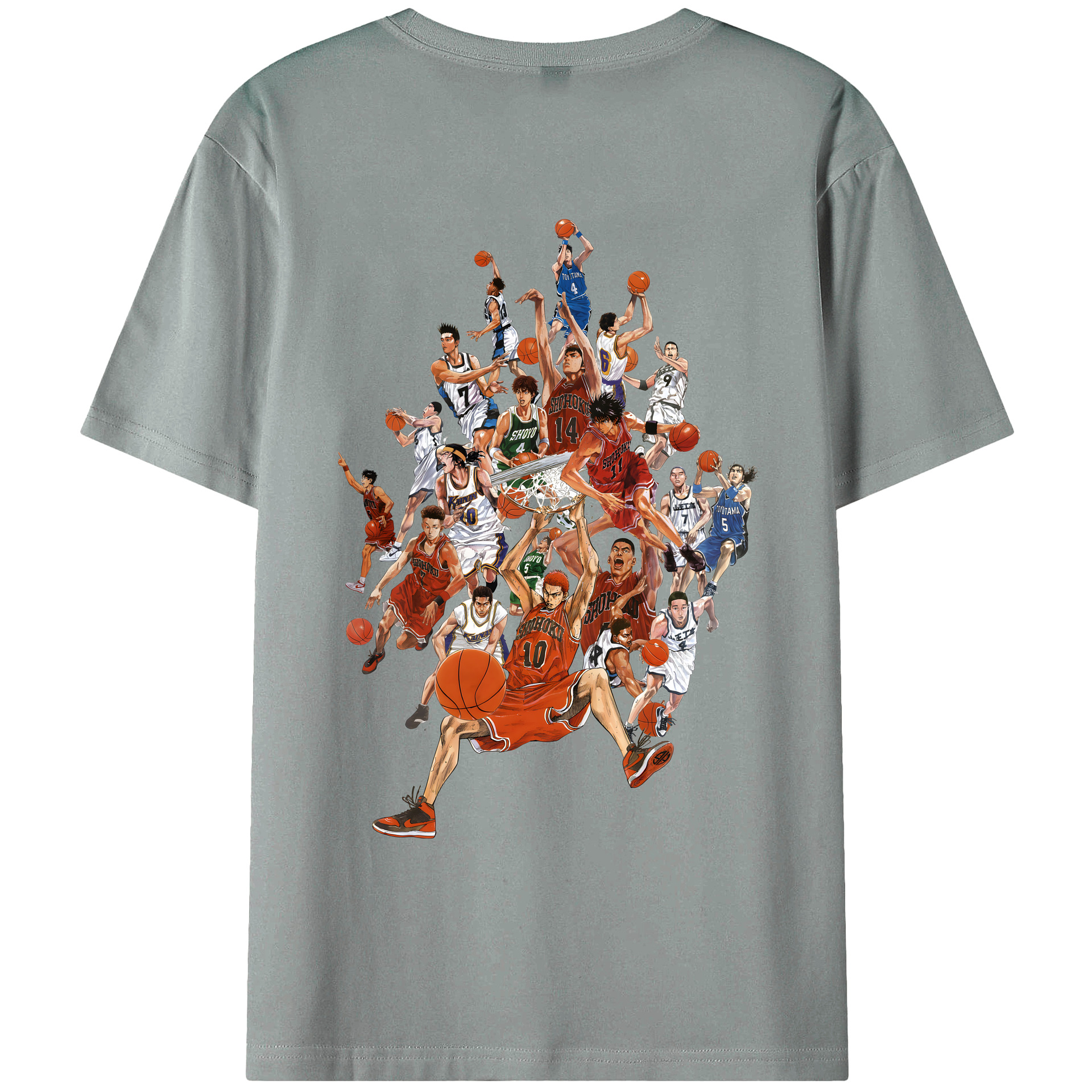 （画像用） SLAM DUNK／スラムダンク 綿100％ メンズ半袖Tシャツ（バックプリント） 通気性